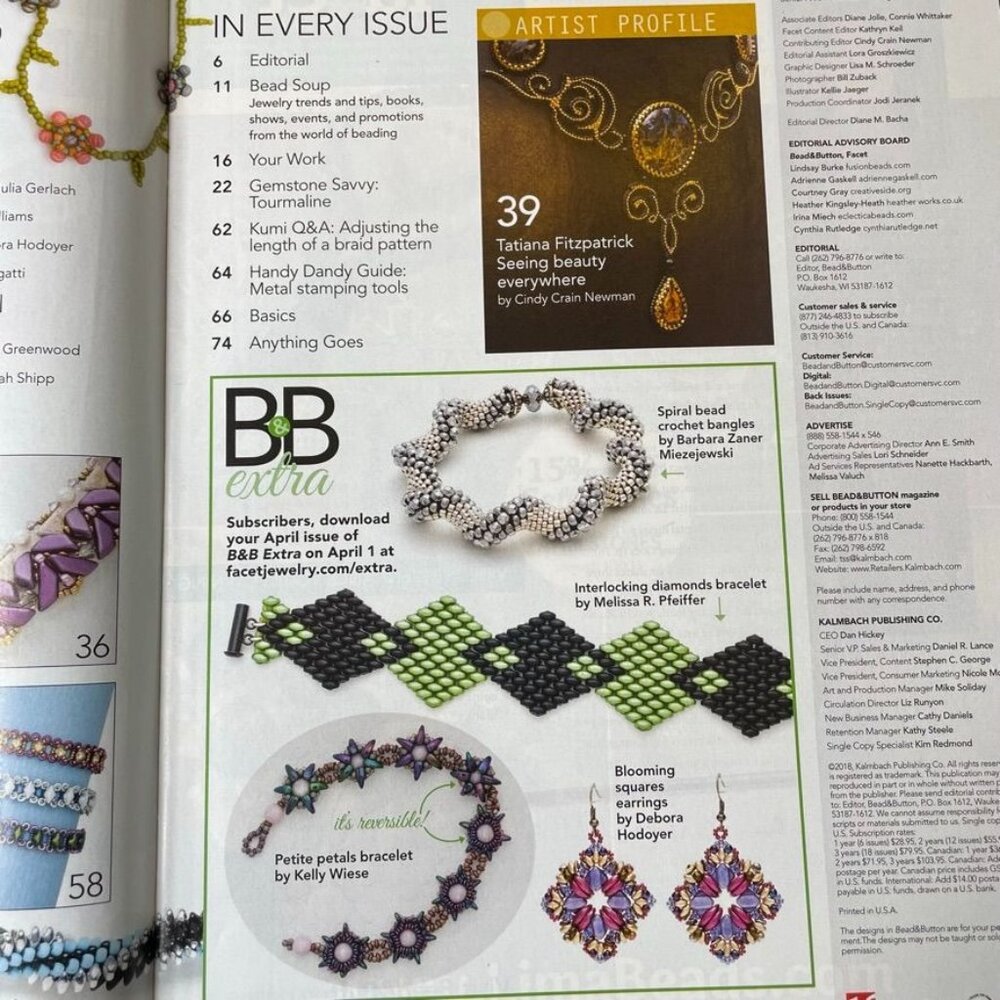 Bead & Button Magazine Jewelry Crafting Book u April 2018 Issue 144 Use your Loo - Picture 4 of 7